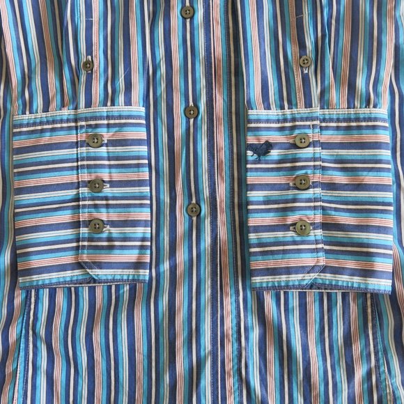 Faconnable Multicolor Stripe 100% Cotton Button Down Long Sleeve Shirt - Size 36 - Picture 5 of 7